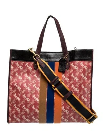 Pre-owned Coach Signature Tote In Red