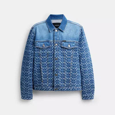 Coach Signature Truckerjacke Aus Biobaumwolle In Blue