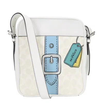 Pre-owned Coach Signature White Leather Shoulder Bag ()