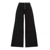 Coach Signature Wide-leg Denim Jeans In Black
