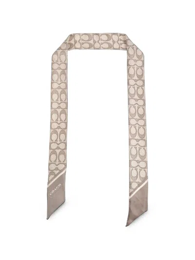 Coach Signature-print Silk Scarf In Multi