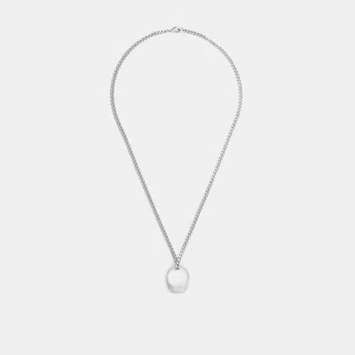 Coach Signet Ring Pendant Necklace In Silver