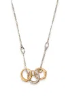Coach Signet Ring Two-tone Necklace In Gold