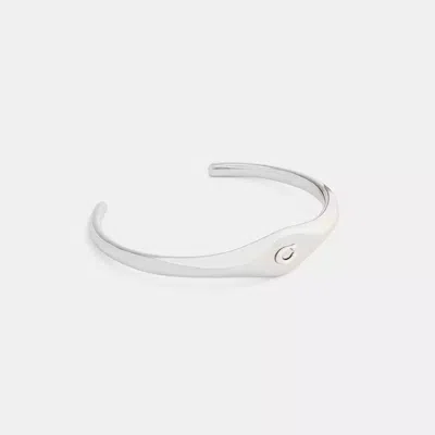 Coach Signet Signature Cuff Bracelet In Silver