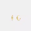 Coach Signet Signature Huggie Earrings In Gold