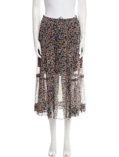 Pre-owned Coach Silk Midi Length Skirt In Blue