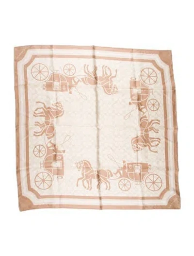 Pre-owned Coach Silk Printed Scarf In Neutral