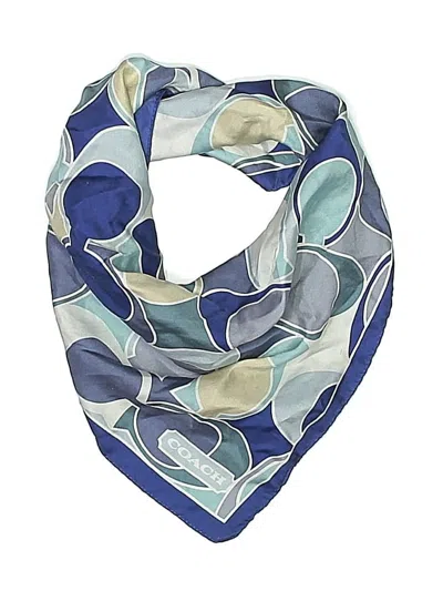Pre-owned Coach Silk Scarf In Blue