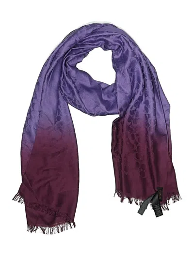 Pre-owned Coach Silk Scarf In Purple