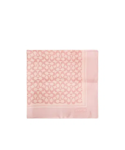 Coach Signature Silk Scarf In Transparent