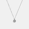 Coach Sterling Silver Coin Pendant Necklace In Silver