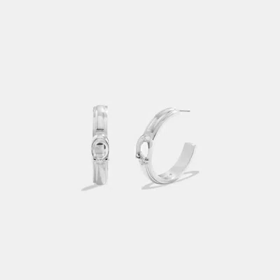 Coach Tabby Hoop Earrings In Silver