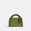 Coach Top Handle Card Case In Silver/dark Lime