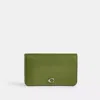 Coach Essential Slim Card Case In Silver/dark Lime