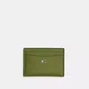 Coach Essential Card Case In Silver/dark Lime