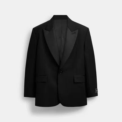Coach Single Breasted Tuxedo Jacket In Black