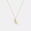 Coach Skeletal Rexy Pendant Necklace In Gold