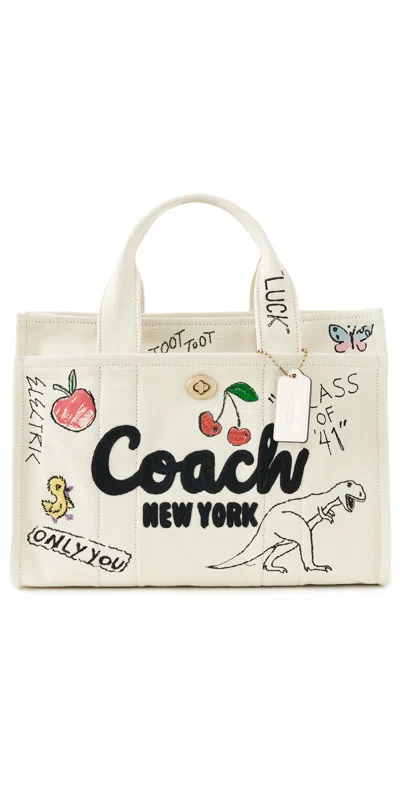 Coach Sketch Print Cargo Tote B4/natural Multi In Gold