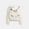 Coach Sketch Print Crewneck Sweater In Organic Cotton In Sand