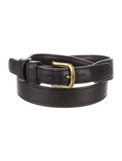 Pre-owned Coach Skinny Leather Belt In Black