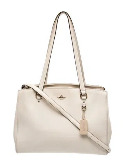 Pre-owned Coach Skull Top Handle Bag In Neutral
