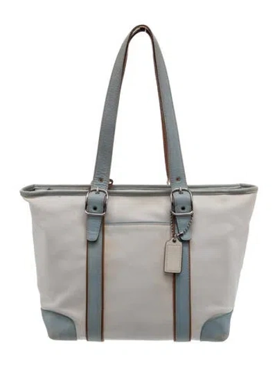 Pre-owned Coach Skull Tote In Neutrals