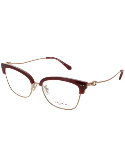Coach Sleek Metal Frame Eyeglasses For Women In Burgundy