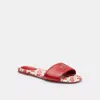 Coach Slide Sandal With Floral Print In Red