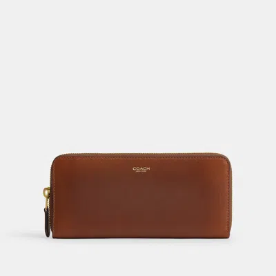 Coach Slim Accordion Zip Wallet In Loved Leather In Brown