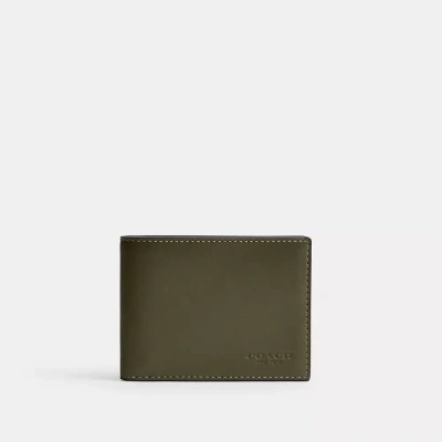 Coach Slim Billfold Wallet In Army Green