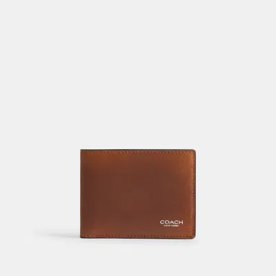 Coach Slim Billfold Wallet In Loved Leather In Purple