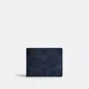 Coach Slim Billfold Wallet In Maxi Signature Canvas In Blue