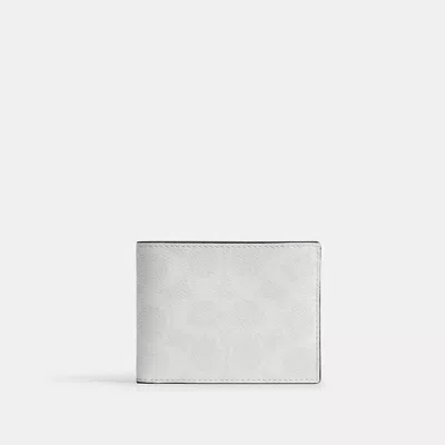 Coach Slim Billfold Wallet In Signature Canvas In Chalk/white