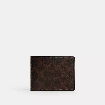 Coach Slim Billfold Wallet In Signature Canvas In Multi