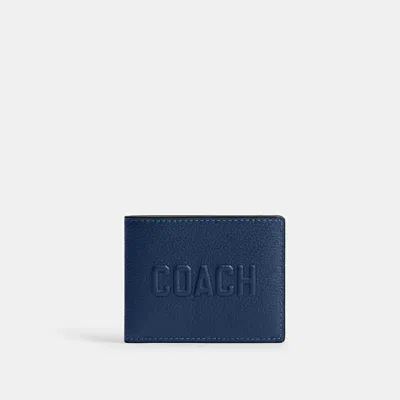 Coach Slim Billfold Wallet With  Graphic In Deep Blue