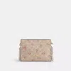 Coach Slim Crossbody Bag In Signature Canvas With Floral Print In Beige