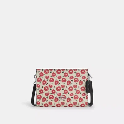 Coach Slim Crossbody Bag With Floral Print In Red