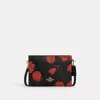 Coach Slim Crossbody Bag With Floral Print In Red