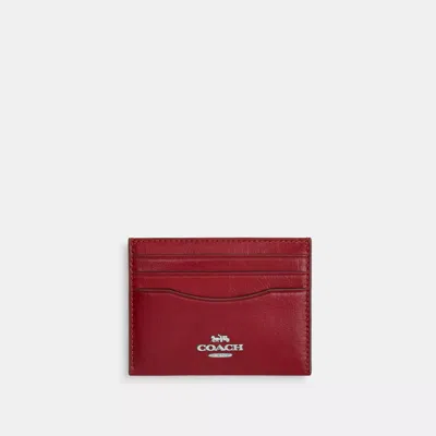 Coach Slim Id Card Case In Red