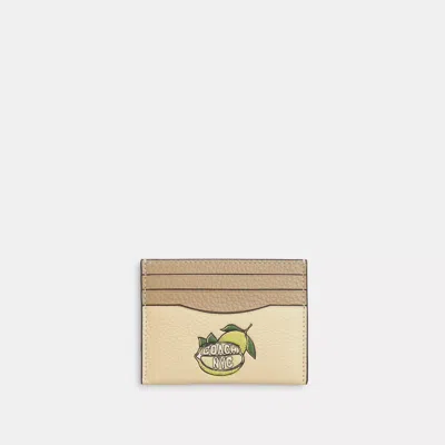 Coach Slim Id Card Case With Lemon Graphic