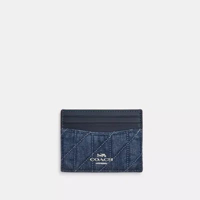 Coach Slim Id Card Case With Quilting In Blue