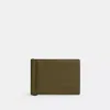 Coach Slim Money Clip Billfold Wallet In Green