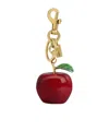 Coach Small Apple-motif Bag Charm In Brass/multicolor