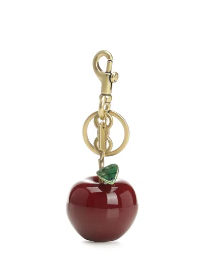 Coach Small Apple Bag Charm Keyrings Multicolor In Gold