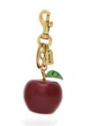 Coach Small Apple Enamelled Bag Charm In Red