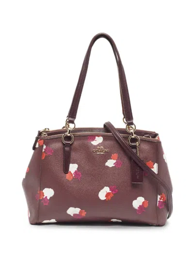 Pre-owned Coach Small Christie Carryall Tote Bag In Red