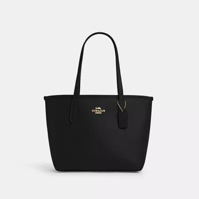 Coach Small City Tote In Black