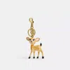 Coach Small Deer Bag Charm In Brown