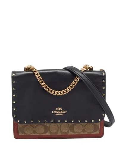 Pre-owned Coach Small Klare Studded Crossbody Bag In Black
