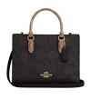Coach Maggie Small Tote Bag In Blocked Signature Canvas In Black